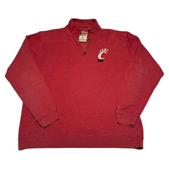 League‎ Cincinnati Bearcats Logo 1/4 Zip Fleece Pullover Adult XL - Picture 1 of 4